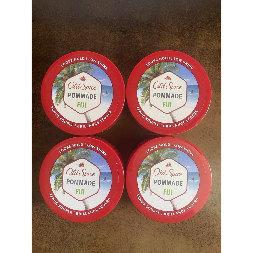 4 PACK-Old Spice Hair Styling FIJI Pomade for Men Flexible Hold Low Shine-2.22oz